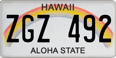 HI license plate ZGZ492
