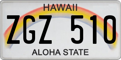 HI license plate ZGZ510