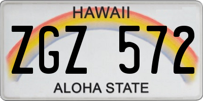 HI license plate ZGZ572