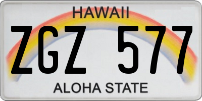 HI license plate ZGZ577