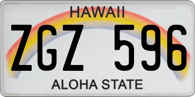 HI license plate ZGZ596
