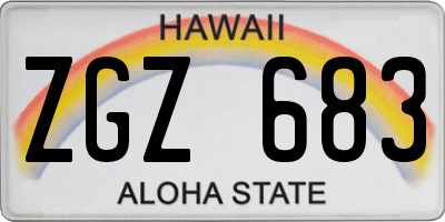 HI license plate ZGZ683