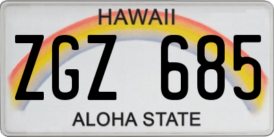 HI license plate ZGZ685