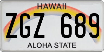 HI license plate ZGZ689