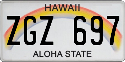 HI license plate ZGZ697