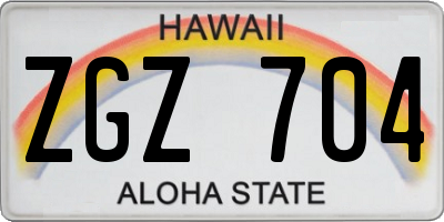 HI license plate ZGZ704