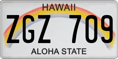 HI license plate ZGZ709