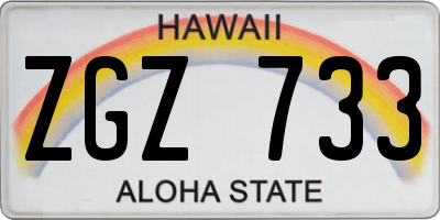 HI license plate ZGZ733