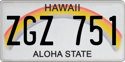 HI license plate ZGZ751