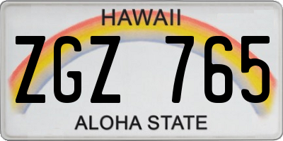 HI license plate ZGZ765