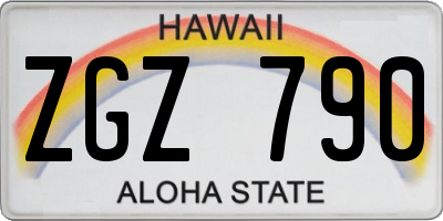 HI license plate ZGZ790