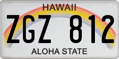 HI license plate ZGZ812