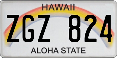 HI license plate ZGZ824