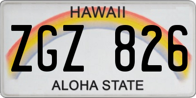 HI license plate ZGZ826