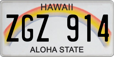 HI license plate ZGZ914