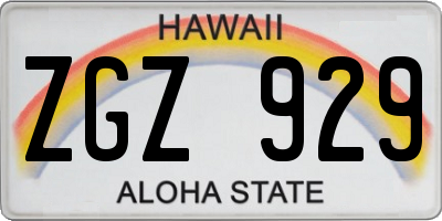 HI license plate ZGZ929