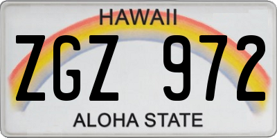 HI license plate ZGZ972