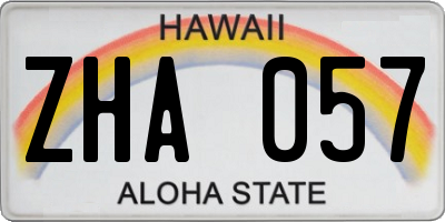 HI license plate ZHA057