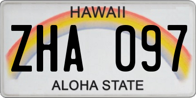 HI license plate ZHA097
