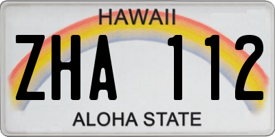 HI license plate ZHA112