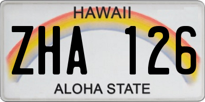 HI license plate ZHA126