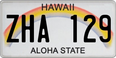 HI license plate ZHA129
