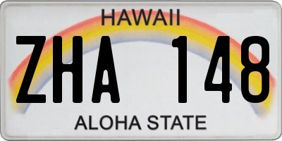 HI license plate ZHA148