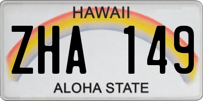HI license plate ZHA149
