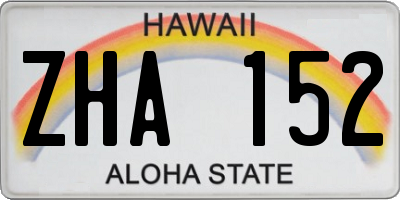 HI license plate ZHA152