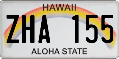 HI license plate ZHA155