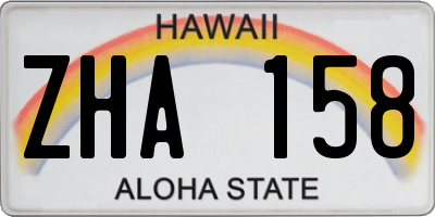 HI license plate ZHA158