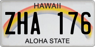 HI license plate ZHA176