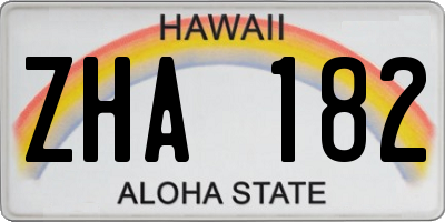 HI license plate ZHA182