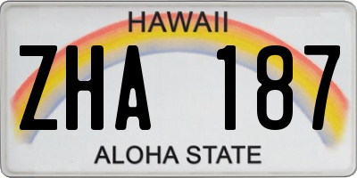 HI license plate ZHA187