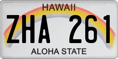 HI license plate ZHA261