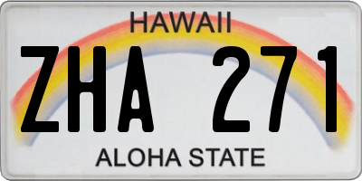 HI license plate ZHA271