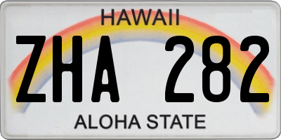 HI license plate ZHA282