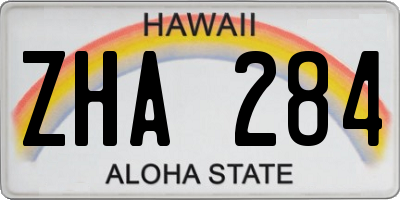 HI license plate ZHA284