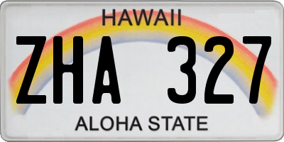 HI license plate ZHA327