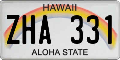 HI license plate ZHA331