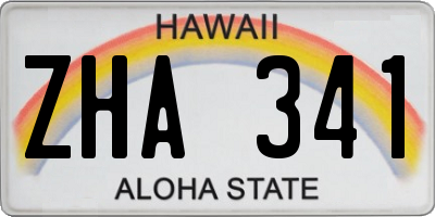 HI license plate ZHA341