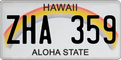 HI license plate ZHA359