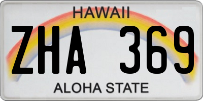 HI license plate ZHA369