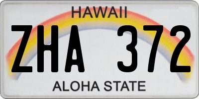 HI license plate ZHA372
