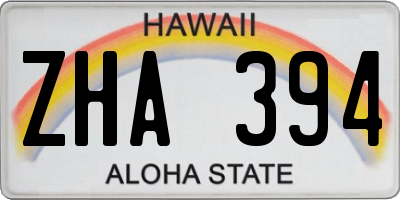 HI license plate ZHA394