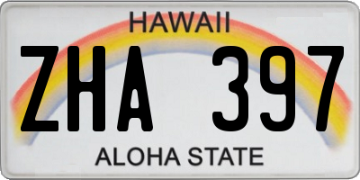 HI license plate ZHA397