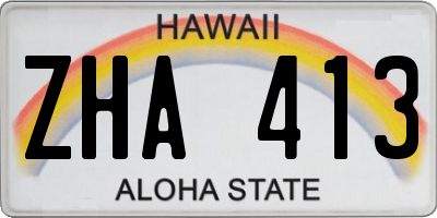 HI license plate ZHA413