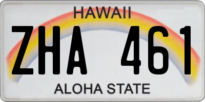 HI license plate ZHA461