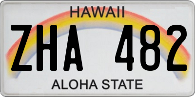 HI license plate ZHA482