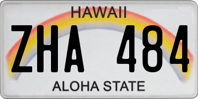 HI license plate ZHA484
